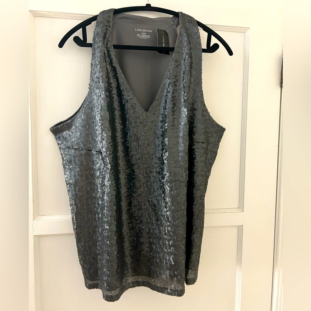 Lane Bryant sequined halter top. Fully lined. New condition. Beautiful top.